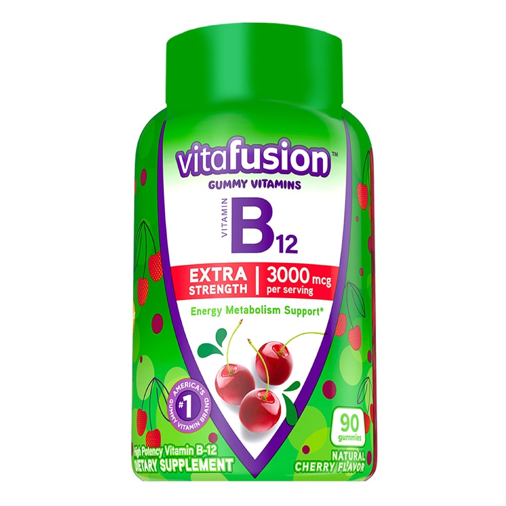 Extra Strength Vitamin B12 Gummy Vitamins for Energy Metabolism Support and N...