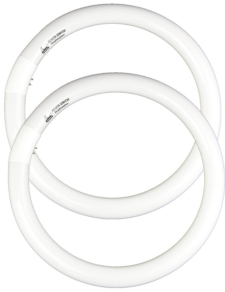 FC12T9/CW 32W Cool White Round Fluorescent Light Bulb, 12 Inch T9 32 Watts Ci...