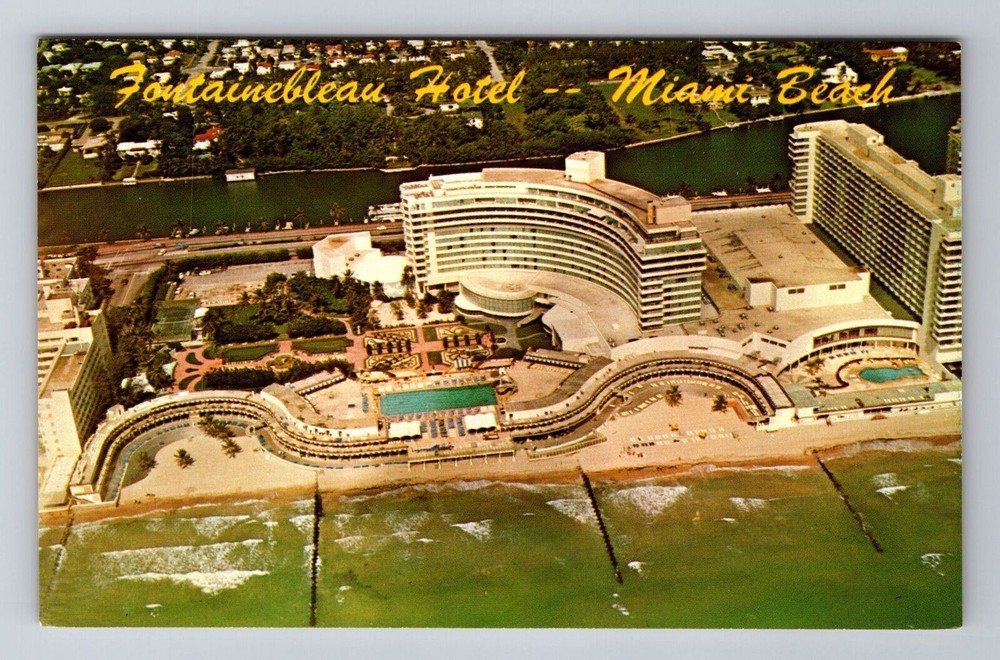 Miami Beach FL-Florida, Fontainebleau Hotel, Advertisement, Vintage Postcard