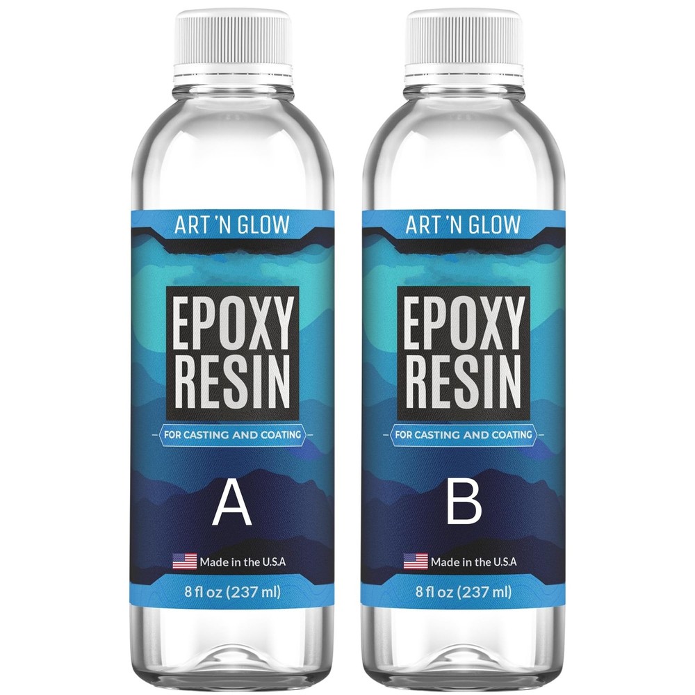 Epoxy Resin Kit for Crystal Clear Casting and Coating – 16 oz Bubble-Free Formula