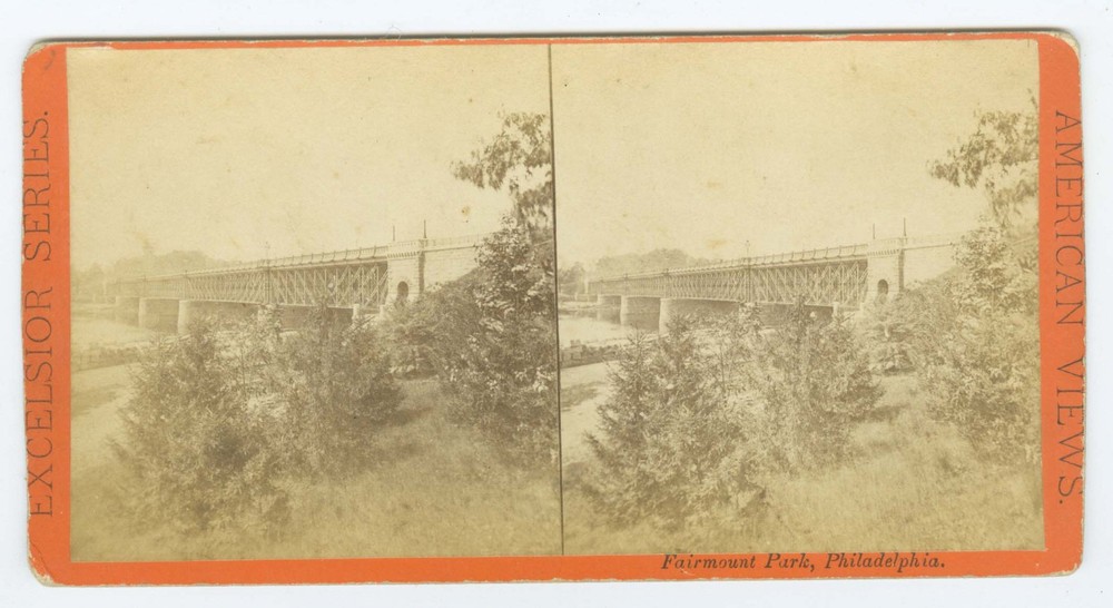 D1787~ PENNSYLVANIA – Philadelphia – Girard Ave Bridge c.1870s Stereoview