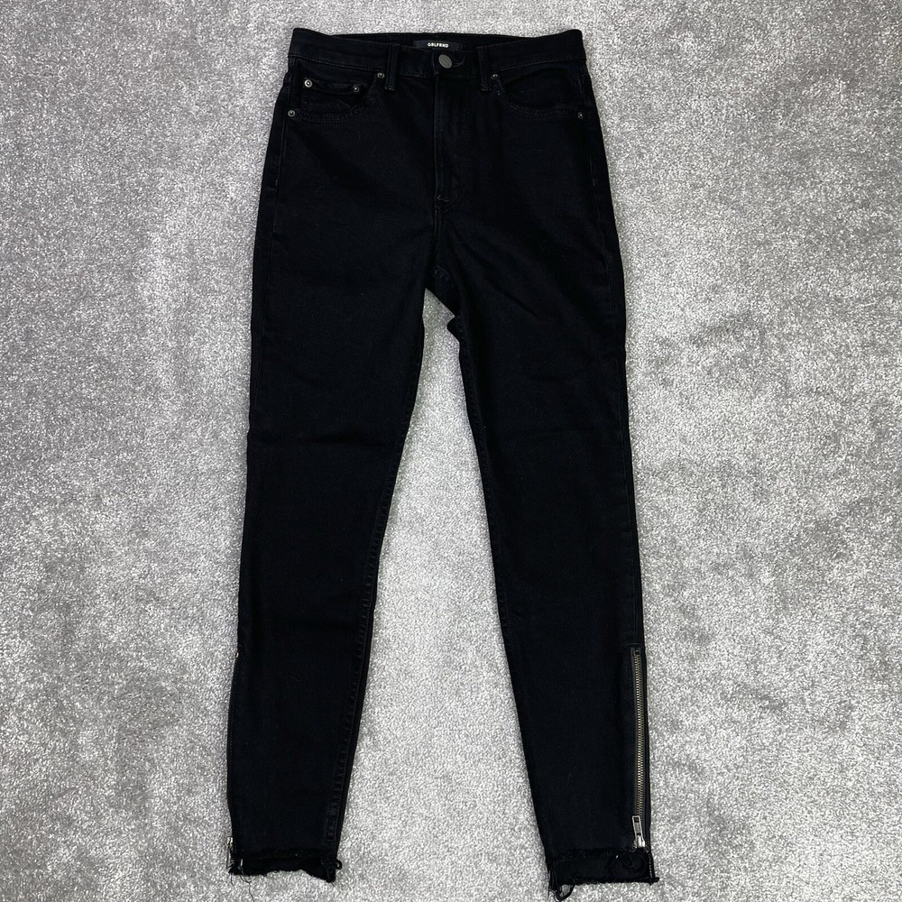 GRLFRND Kendall Jeans Women's 25 Black Skinny Ankle Zip High Rise Denim Stretch