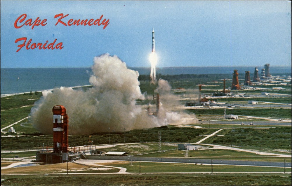 Cape Kennedy Florida Martin's Titan Missile launch unused vintage postcard