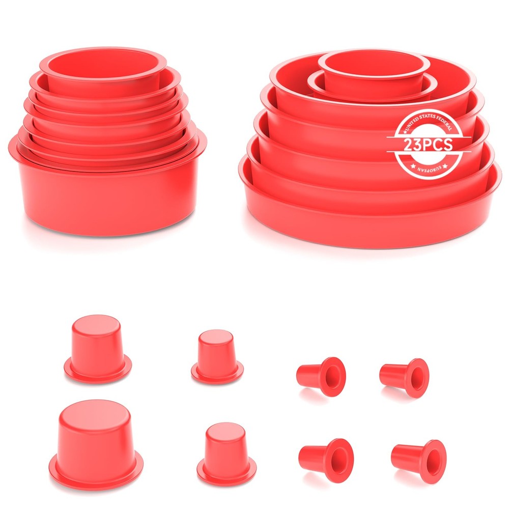 ANCEL Automotive Red Cap Plugs Kit 23 Piece Set Suitable for Fuel Leak