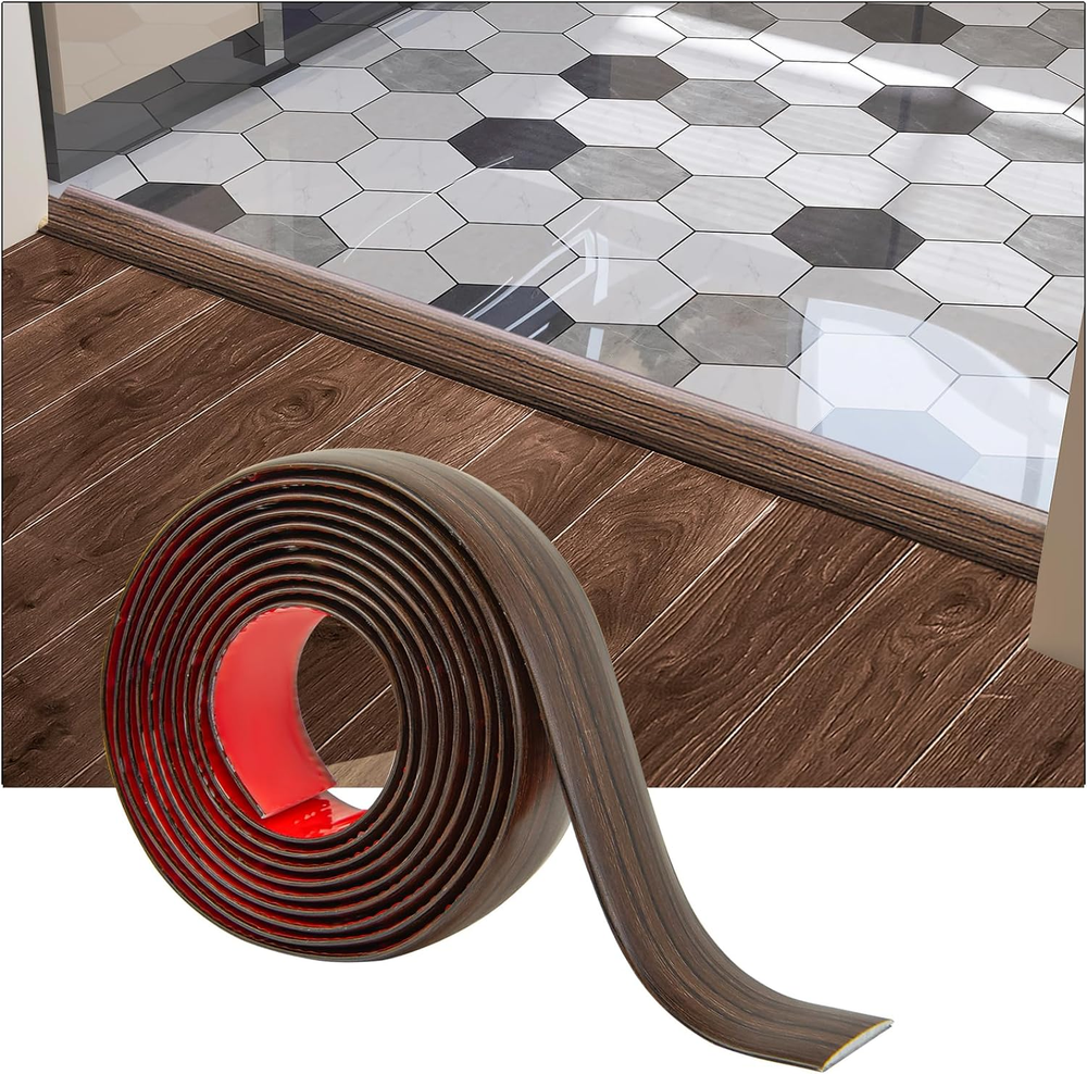 4 FT Self-Adhesive Vinyl to Laminate Floor Transition Strip Flat Divider