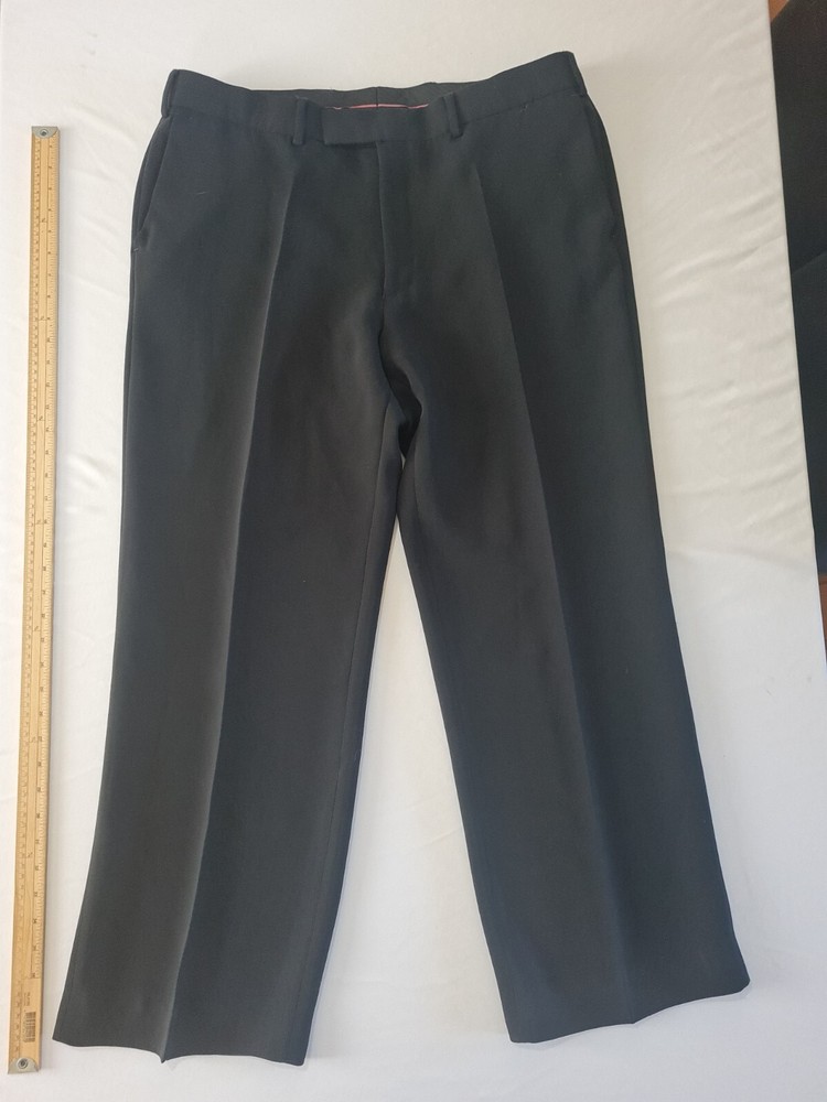 Men's Black Straight Fit Regular Leg Trousers Size 40 Unbranded 13720