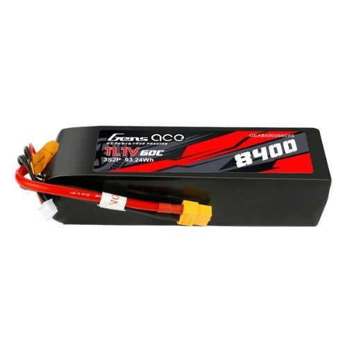 8400mAh 3S2P 60C 11.1V Gens ace Lipo Battery Pack with XT60T Plug-image