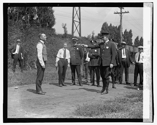 Testing bulletproof vest,September 1923,Guns,Shooting,Police,Law Enforcement