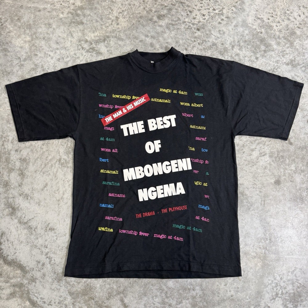 Vintage Mbongeni Ngema Sarafina Theatre Mens Large T-Shirt African Playwright
