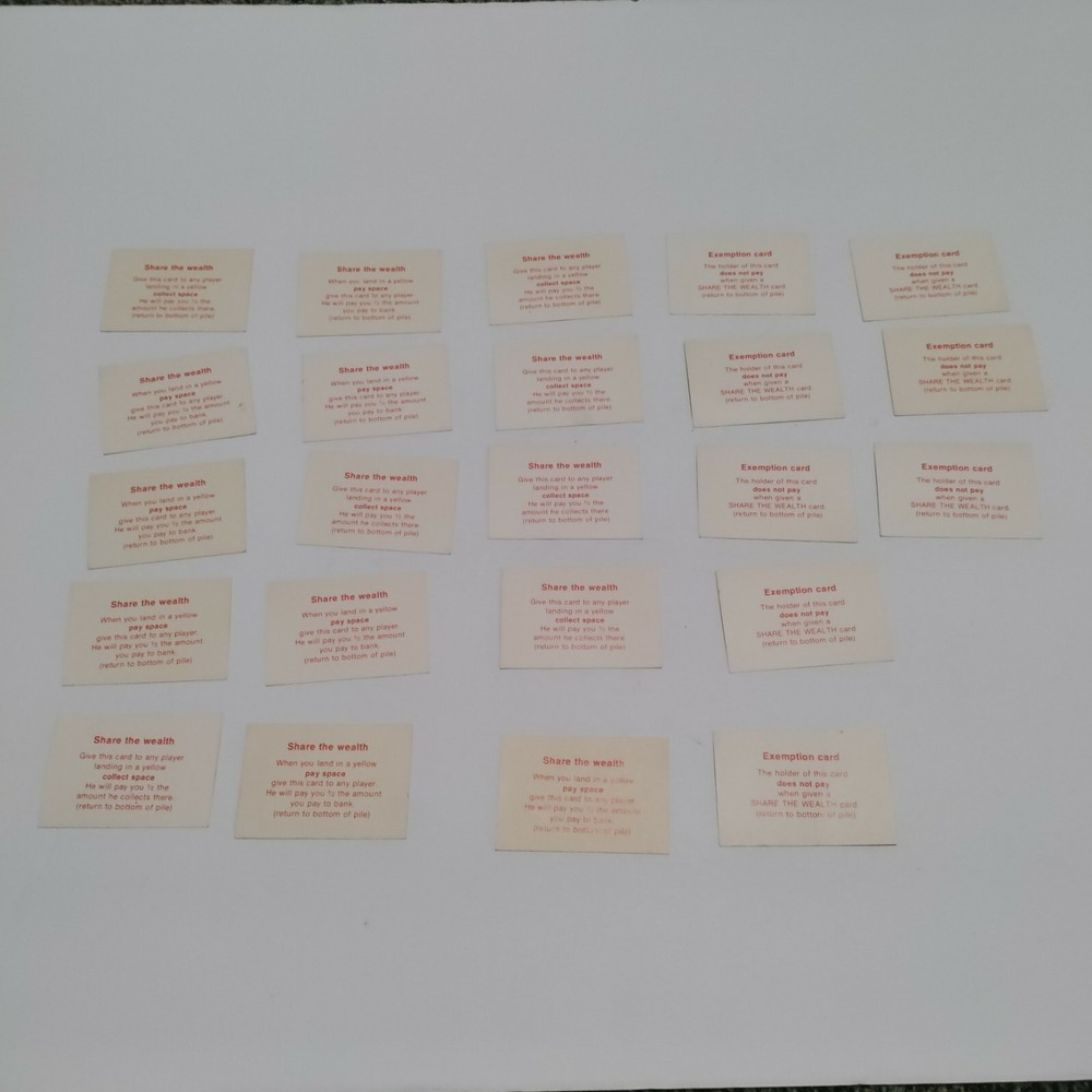 1981 Game of Life Board Game Replacement Lot Share The Wealth Card Part Only