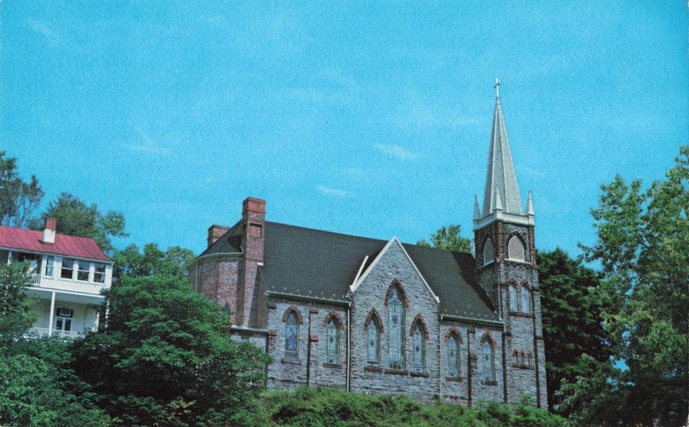 Harpers Ferry WV West Virginia, St Peters Catholic Church, Vintage Postcard