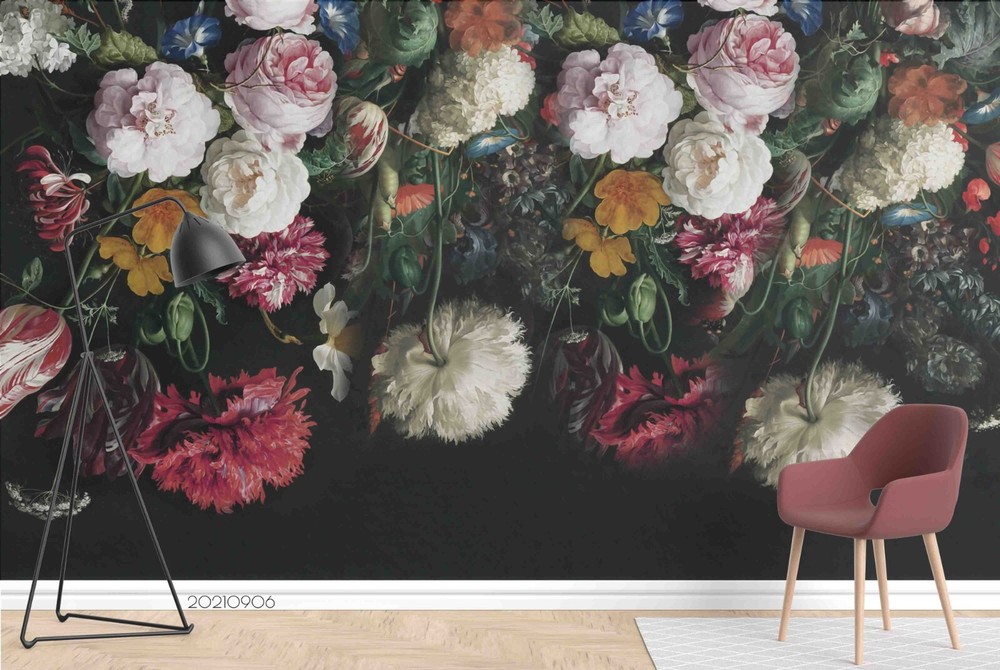 3D Colorful Floral Leaves Wall Murals Wallpaper Murals Wall Sticker