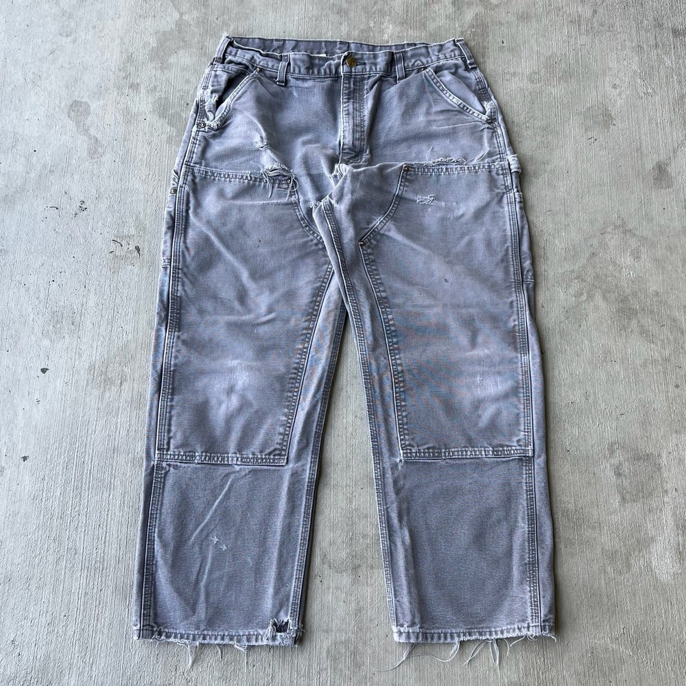 Carhartt gray double knee work wear carpenter pants 36x30