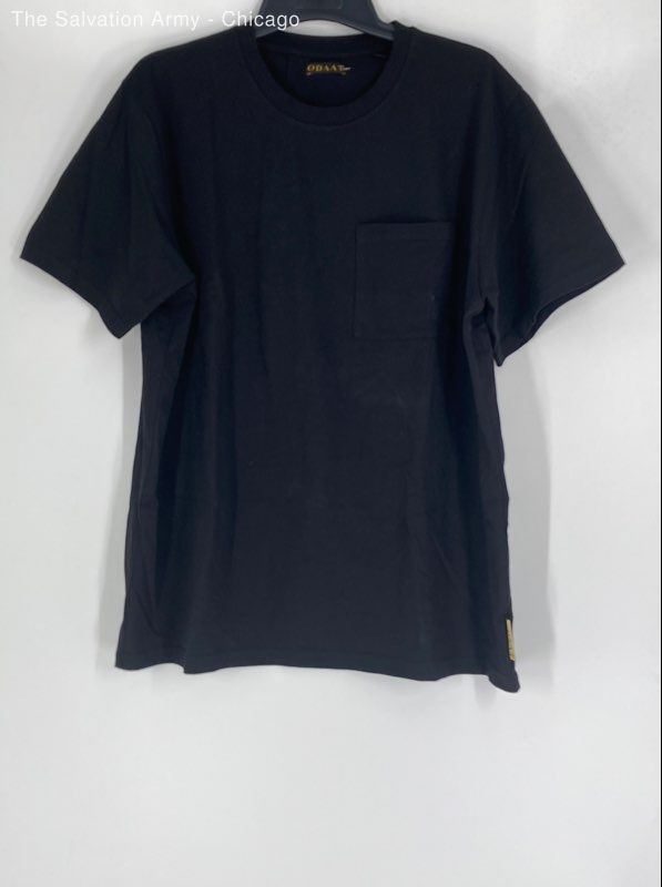 Odaat Mens Black Crew Neck Short Sleeve Casual Pullover T-Shirt Size 2XL