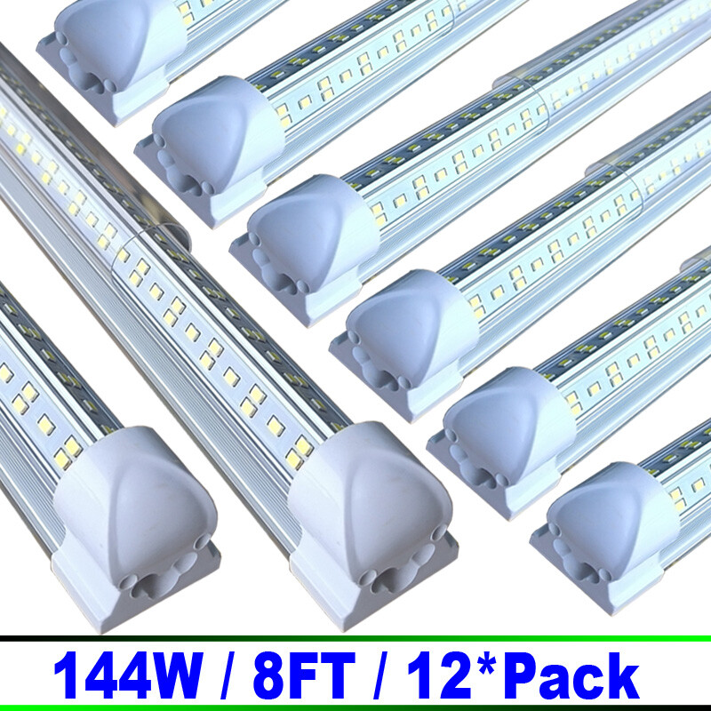 12/Pack 144W  8Ft Led Shop Lights Fixtures 8 Foot Led Tube Light 8' Bulbs 6500K