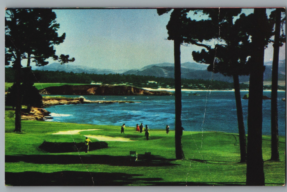 California Monterey Peninsula Pebble Beach Golf Course Del Monte Chrome Postcard