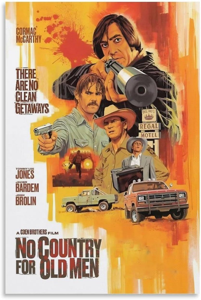 No Country for Old Men 2007 Movie Vintage Poster