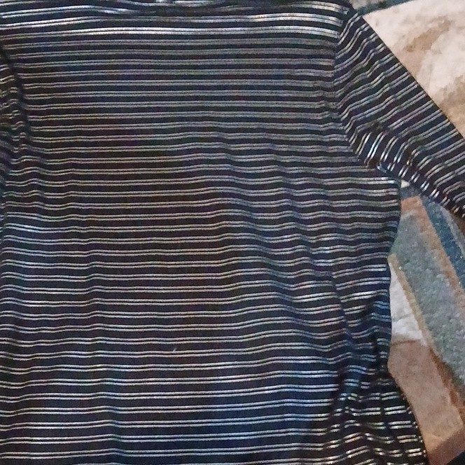 Studio Works Men’s Black/White Striped Short Sleeve Crew Neck T-Shirt XL Regular