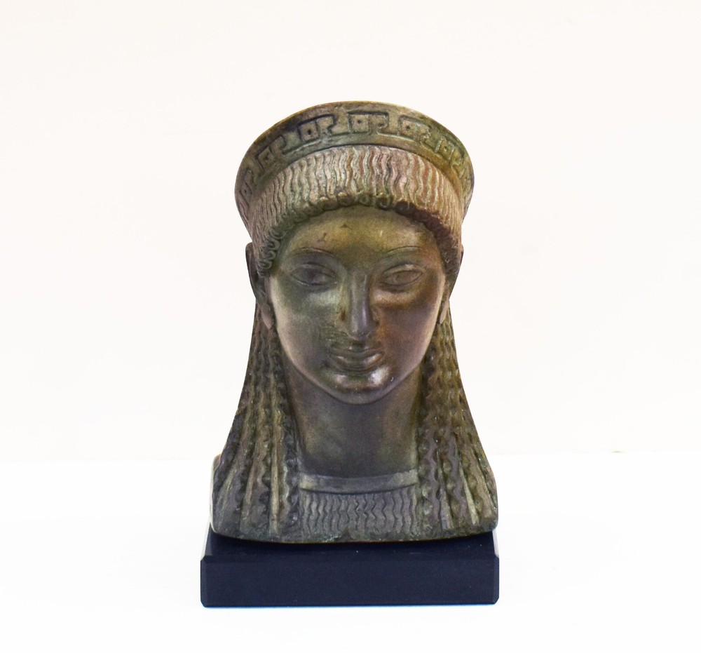 Ancient Greek women Kore small head bust - Maiden Korai - Museum Reproduction