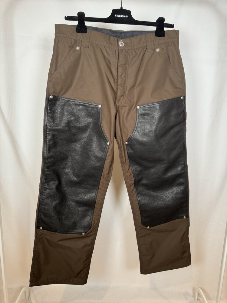 Chrome Hearts Leather Double Knee Pants