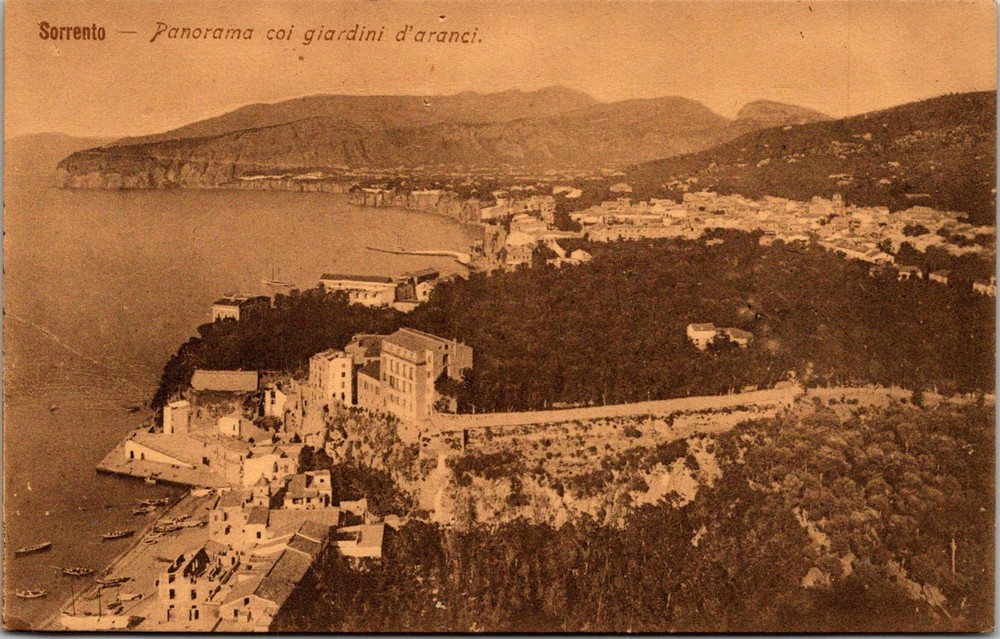 Dr Jim Stamps Postcard Sorrento Italy Panorama With Orange Gardens