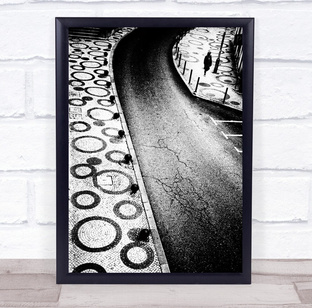 Empty Houses Rui Correia Black White Street Analog circles Wall Art Print