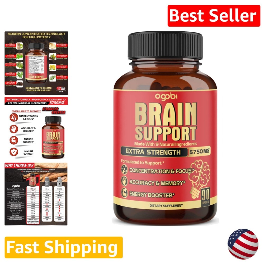 9-in-1 Brain Health Complex - Ashwagandha, Gotu Kola, Bacopa Monnieri & More