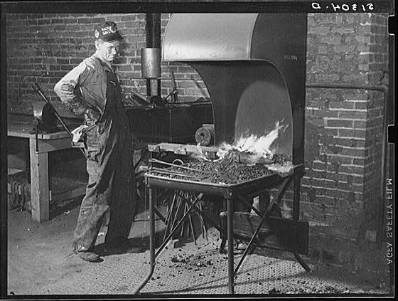 Photo:Atlanta Georgia 1939 FSA Warehouse Forge Blacksmith Worker