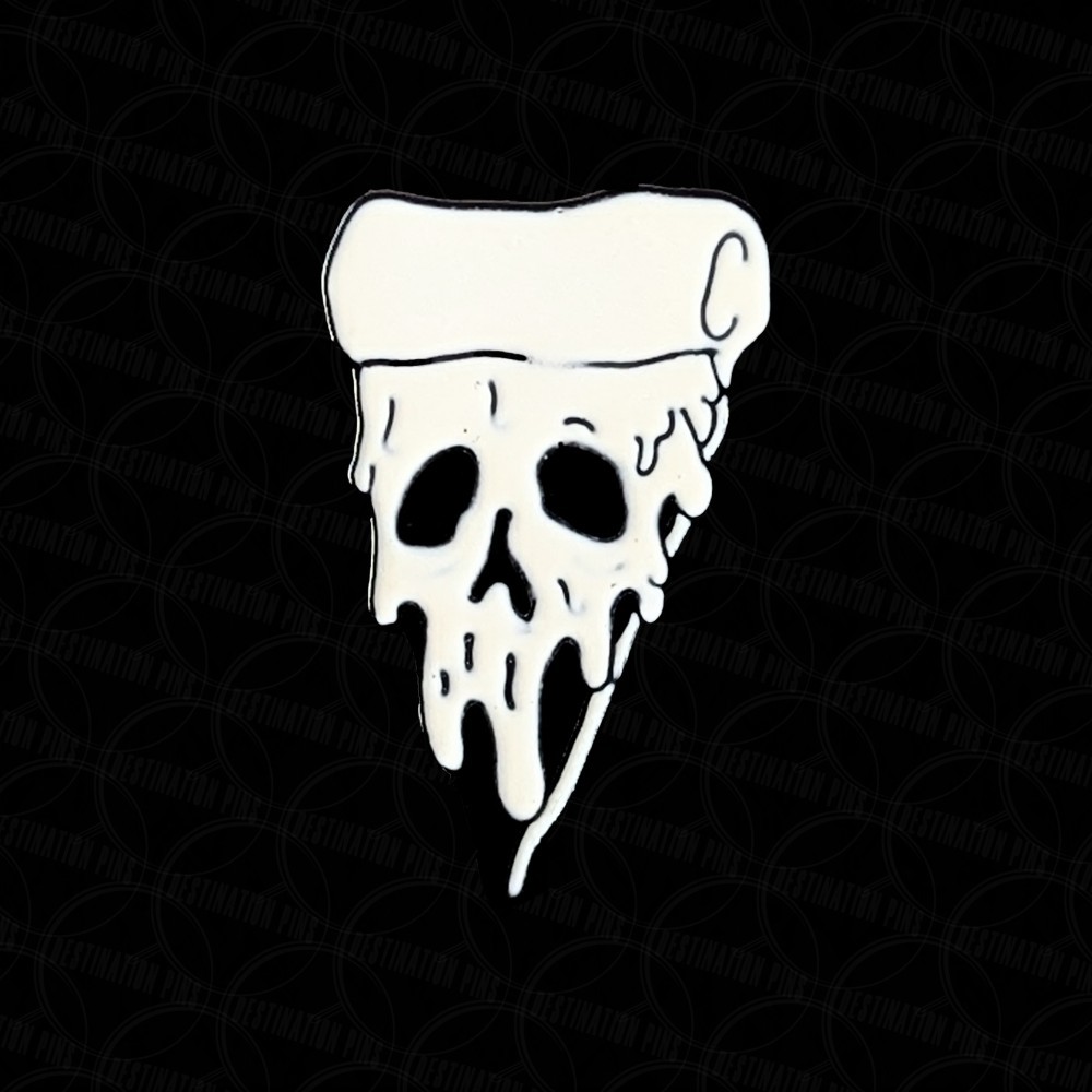 Pizza Skull Cute Spooky Halloween Enamel Pin
