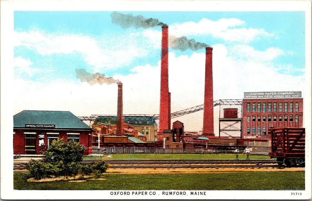 Oxford Paper Company Rumford Maine ME Unposted Postcard