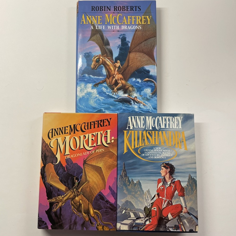 Anne McCaffrey Fantasy Book Lot Of 3 - First Edition Killashandra Moreta Dragons