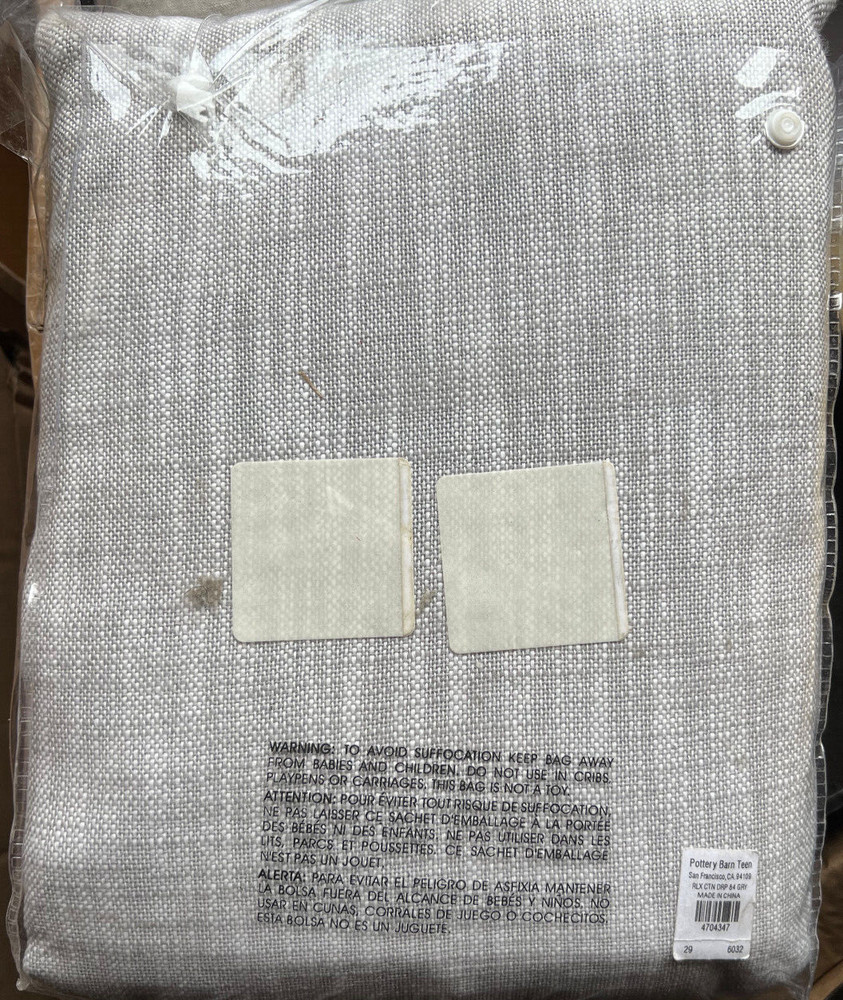 Pottery Barn Teen Relaxed Cotton Blackout Curtain Drape Gray 50