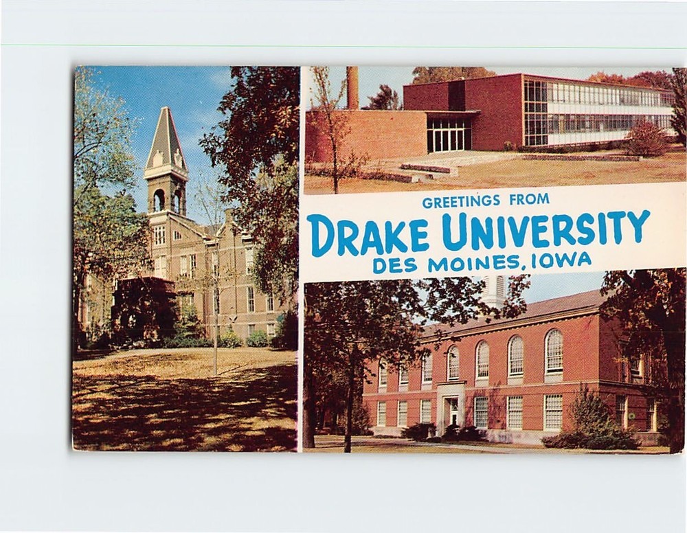 Postcard Greetings From Drake University Des Moines Iowa USA
