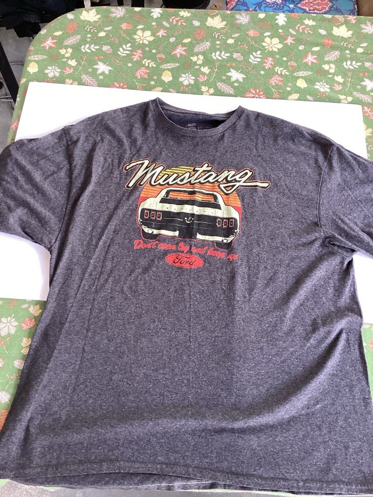 Ford Mustang Graphic Men's Gray Jersey Short Sleeve Regular Fit T-Shirt 2XL