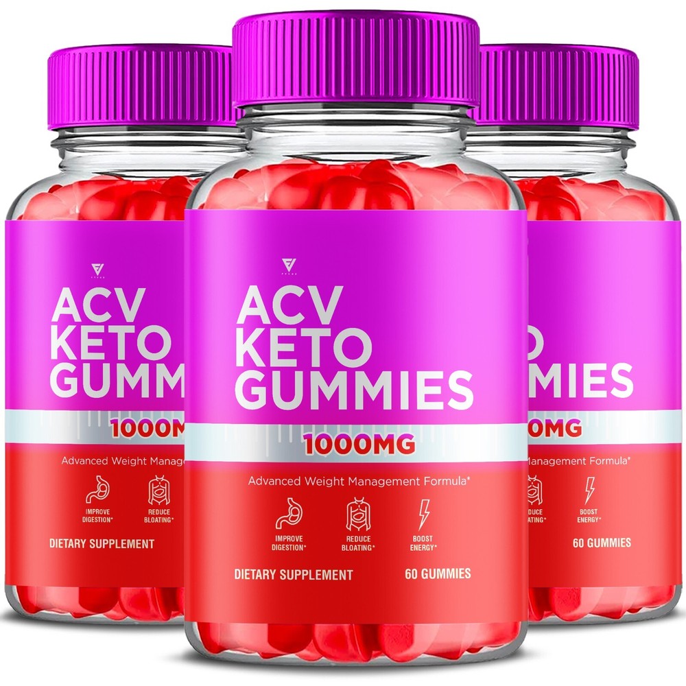(3 Pack) ACV Keto Gummies For Weight Loss 1000mg, Keto ACV Diet (180 Gummies)