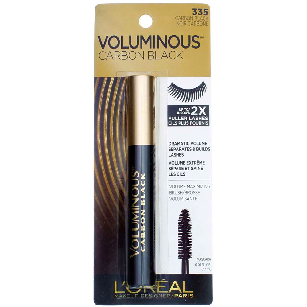 3 Pack L'Oreal Paris Voluminous Original Mascara, Carbon Black 335, 0.28 fl oz