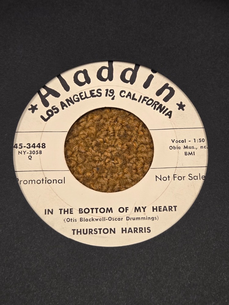 45 RPM  Thurston Harris ALADDIN DJ 3448 In the Bottom of my Heart VG+