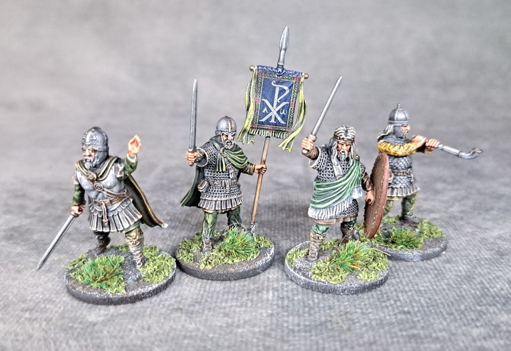 Painted Arthurian/Romano-Briton Leaders #1 - 4 Historical Miniatures - 28mm