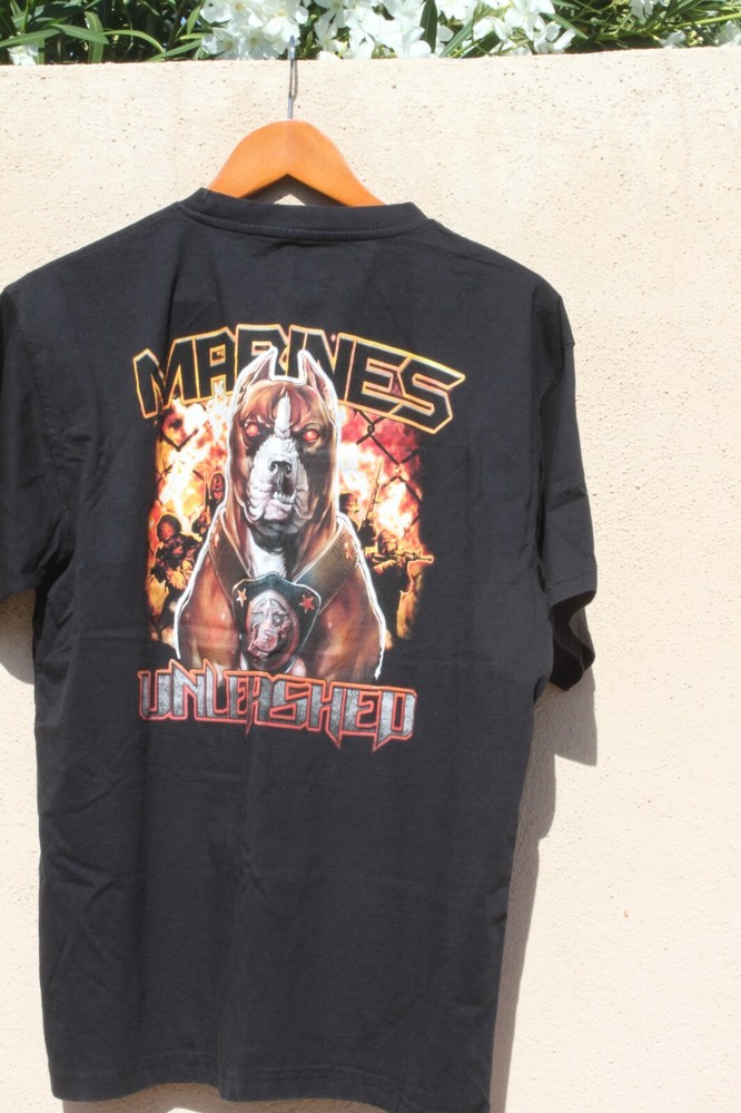 Vintage USMC T Shirt Size L Black Short Sleeve Marine United States Marines US