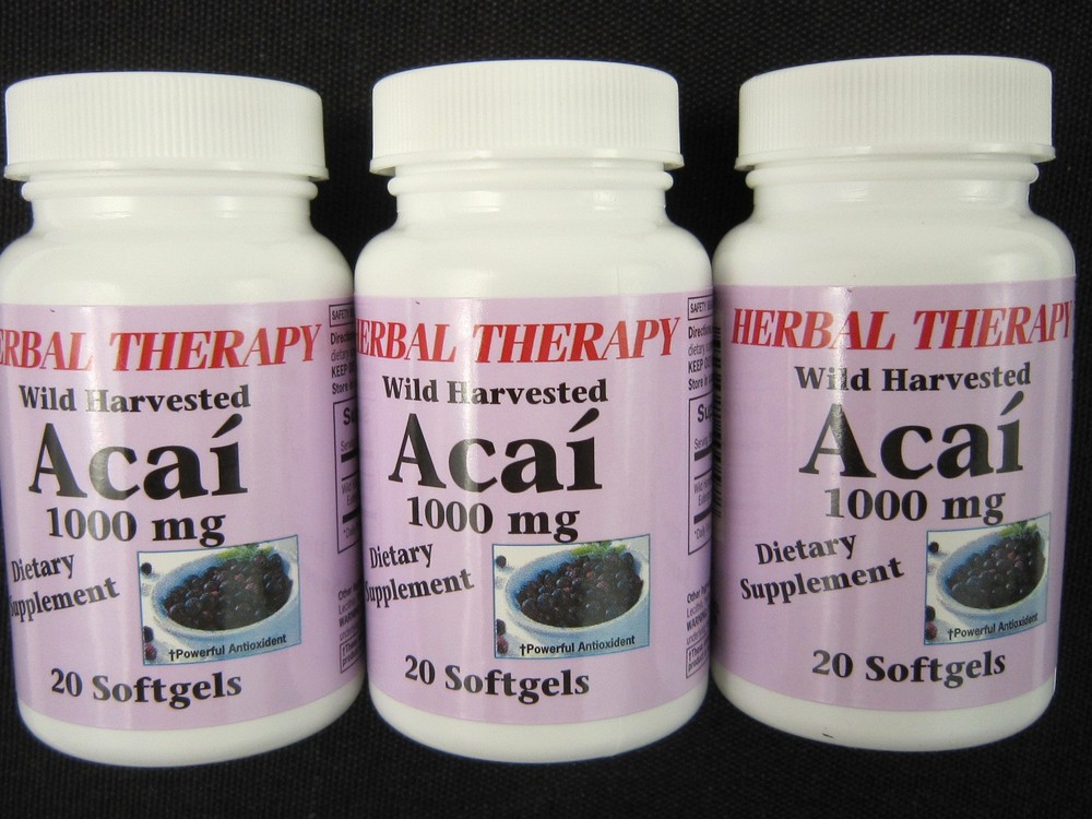ACAI  BERRY Extract 1000mg.Dietary Supplement Powerful Antioxidant Lot of 3-image