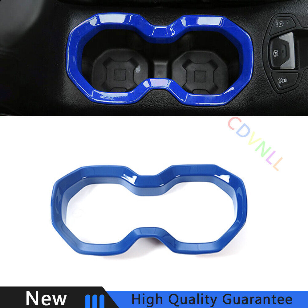 Fit For Jeep Renegade 2015-2020 Bright Blue Middle Console Water Cup Frame Trim