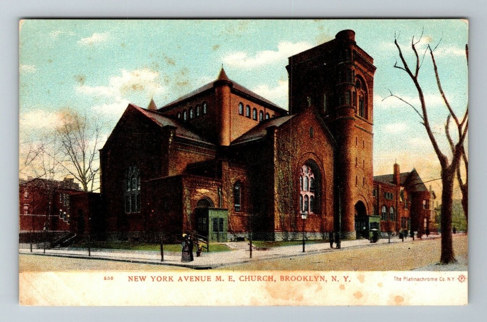 Brooklyn NY-New York, New York Avenue M.E. Church, Religion, Vintage Postcard