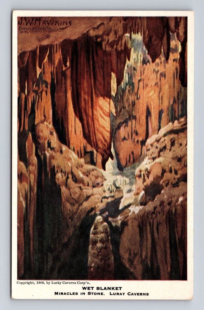 Luray VA-Virginia, Wet Blanket, Miracles In Stone, Antique, Vintage Postcard