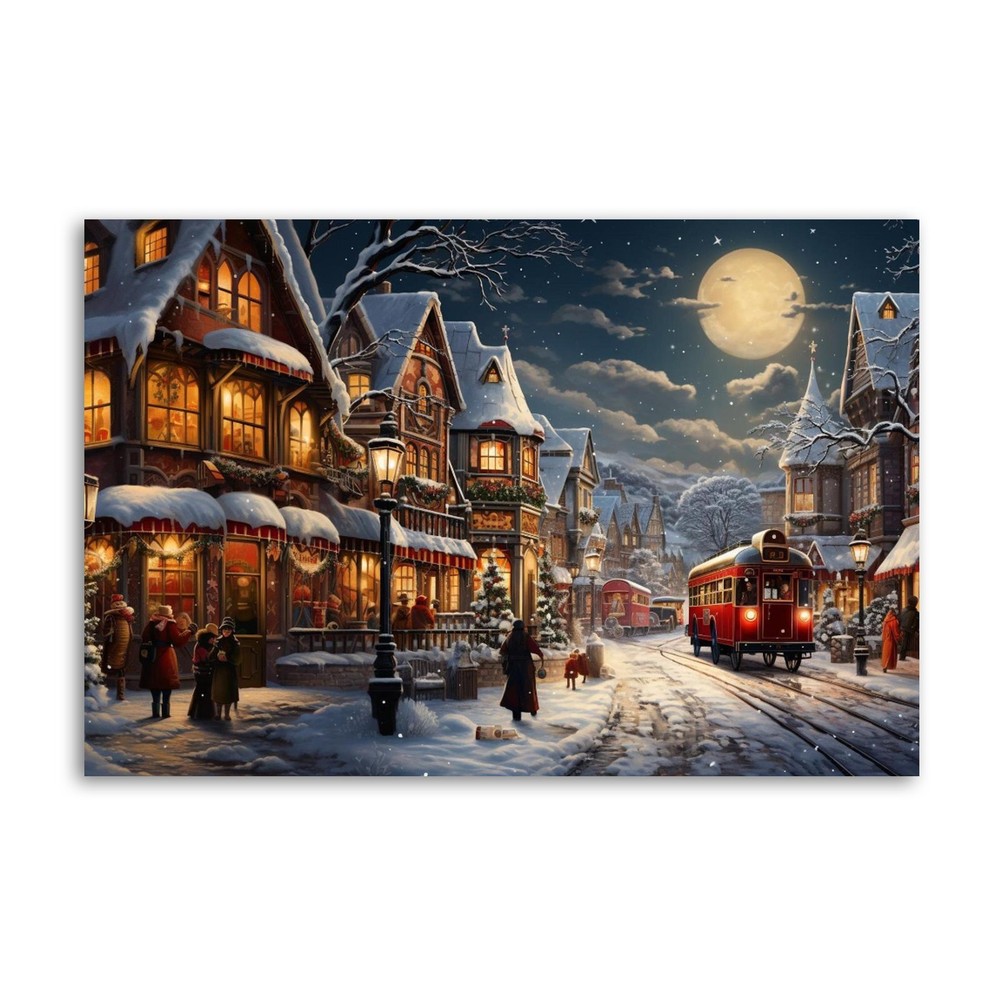 Christmas Village Classic Christmas Canvas Art Poster Wall Art Picture Print