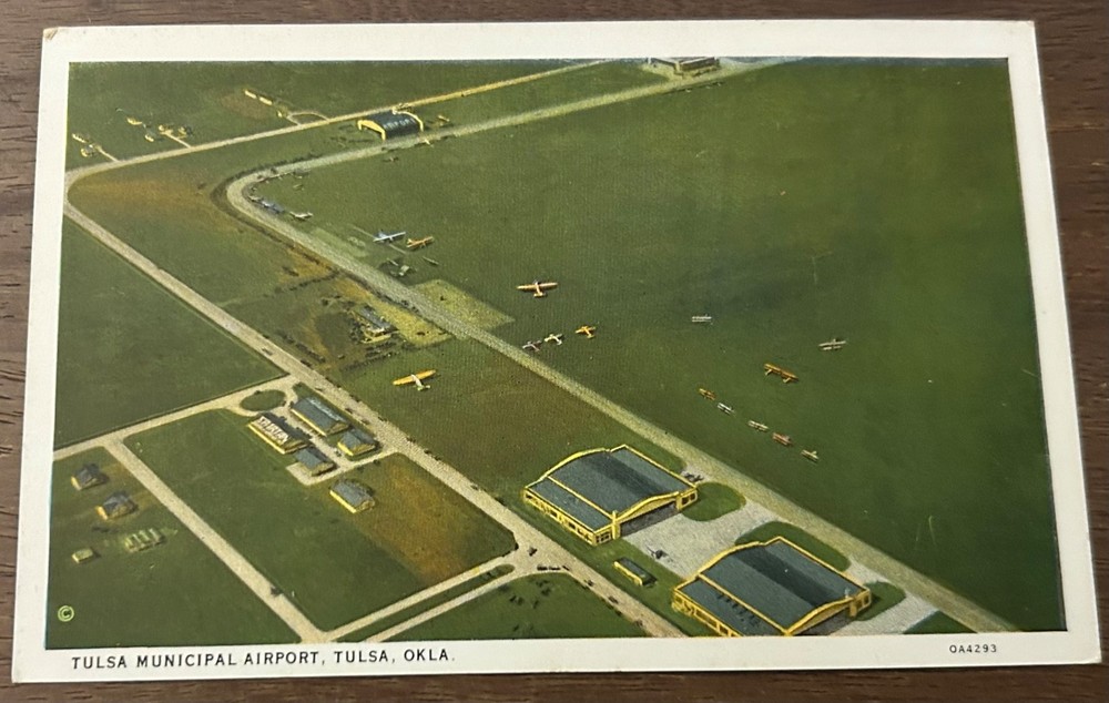 Postcard Aerial View Of Tulsa Municipal Airport, Tulsa Oklahoma Unposted