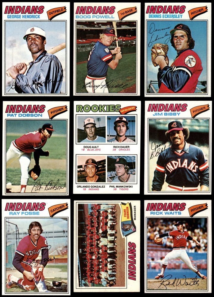 1977 Topps Cleveland Indians Team Set 5 - EX 5417361