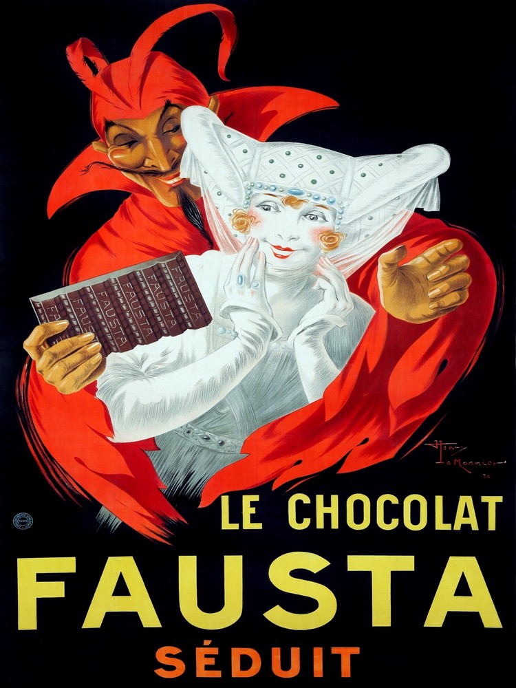 4650.Fausta.le chocolate.s̴̴̥�duit.devil with angel.POSTER.decor Home Office art