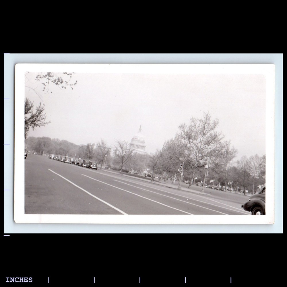 Old Vintage Photo STREET SCENE WASHINGTON DC CLASSIC CARS CAPITOL