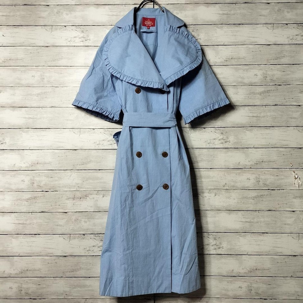 Vivienne Westwood Red Label Love Trench Coat Blue Size 0 Excellent Condition