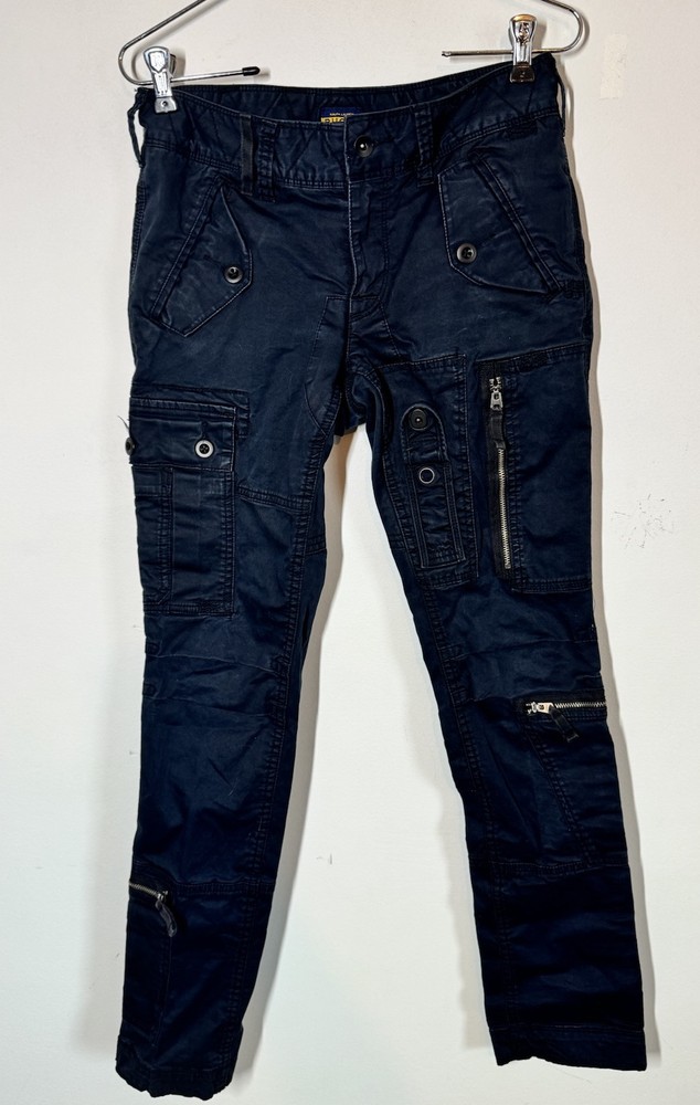 Vintage Ralph Lauren Women's Slim Fit Black Cargo Parachute Pants Size 2